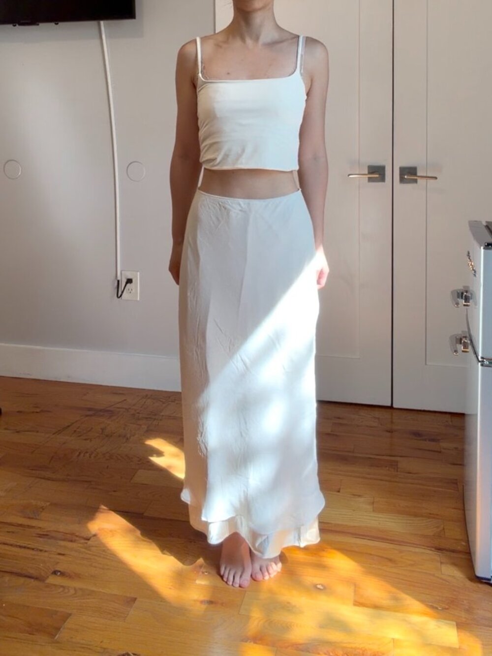 Banana Republic Layered Georgette-Satin Maxi Skirt